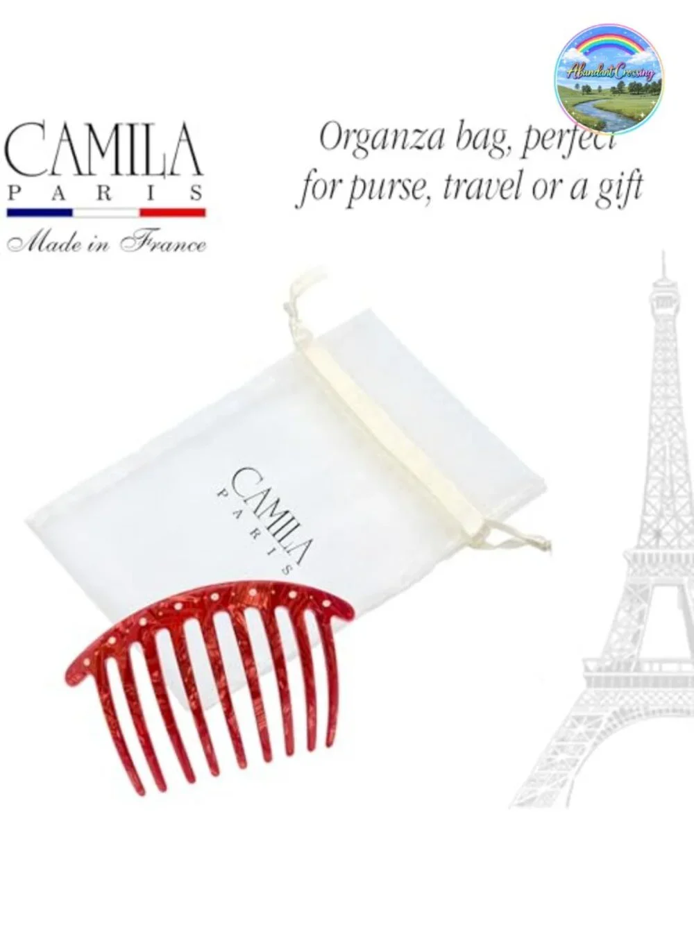 French Hair Side Comb Large 9 Prong Bun Chignon Updo Cellulose Acetate 4.75 Inch